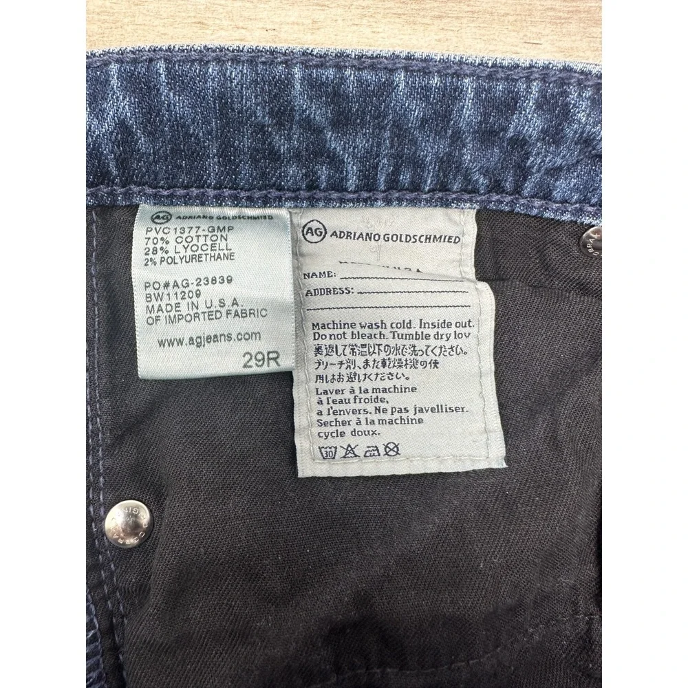 AG‎ Adriano Goldschmied The Stevie Ankle Slim Straight Dark Wash Jeans Women 29R - Picture 5 of 10